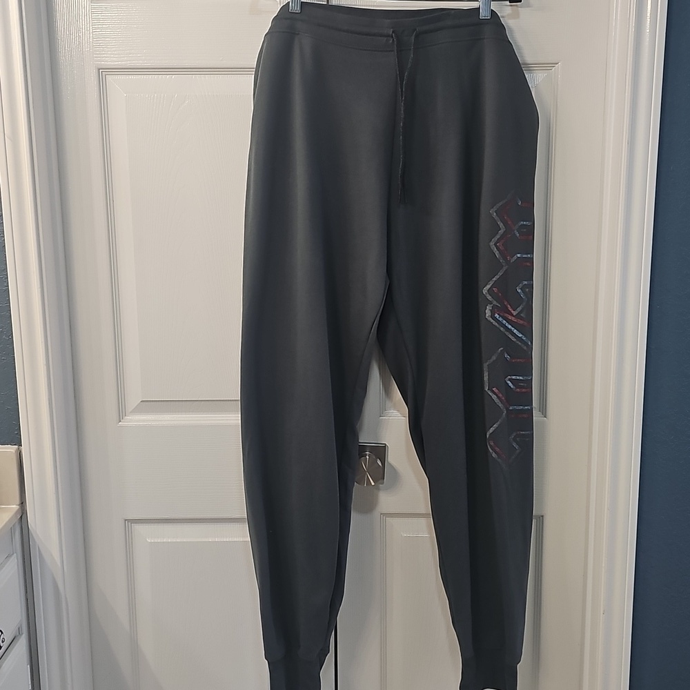 New 3x Mens AC/DC Gray Sweats Elastic Waist Drawstring  AC/DC logo Rock Banc